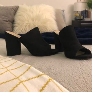 Black slip on heels